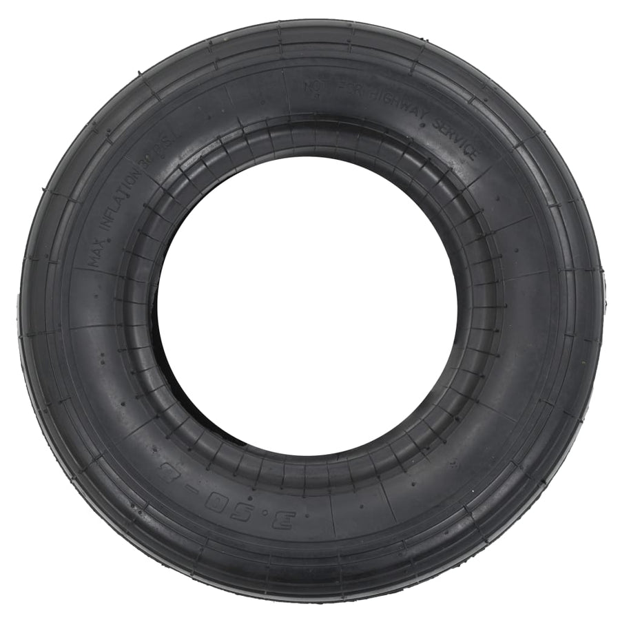 4-Delige Kruiwagenbanden- En Binnenbandenset 3.50-8 4Pr Rubber