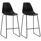Barstoelen 2 st kunststof zwart 48x57x112,5 cm