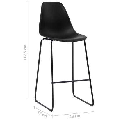 Barstoelen Kunststof 2 Zwart