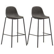 Bar stools 2 pc fabric dark grey