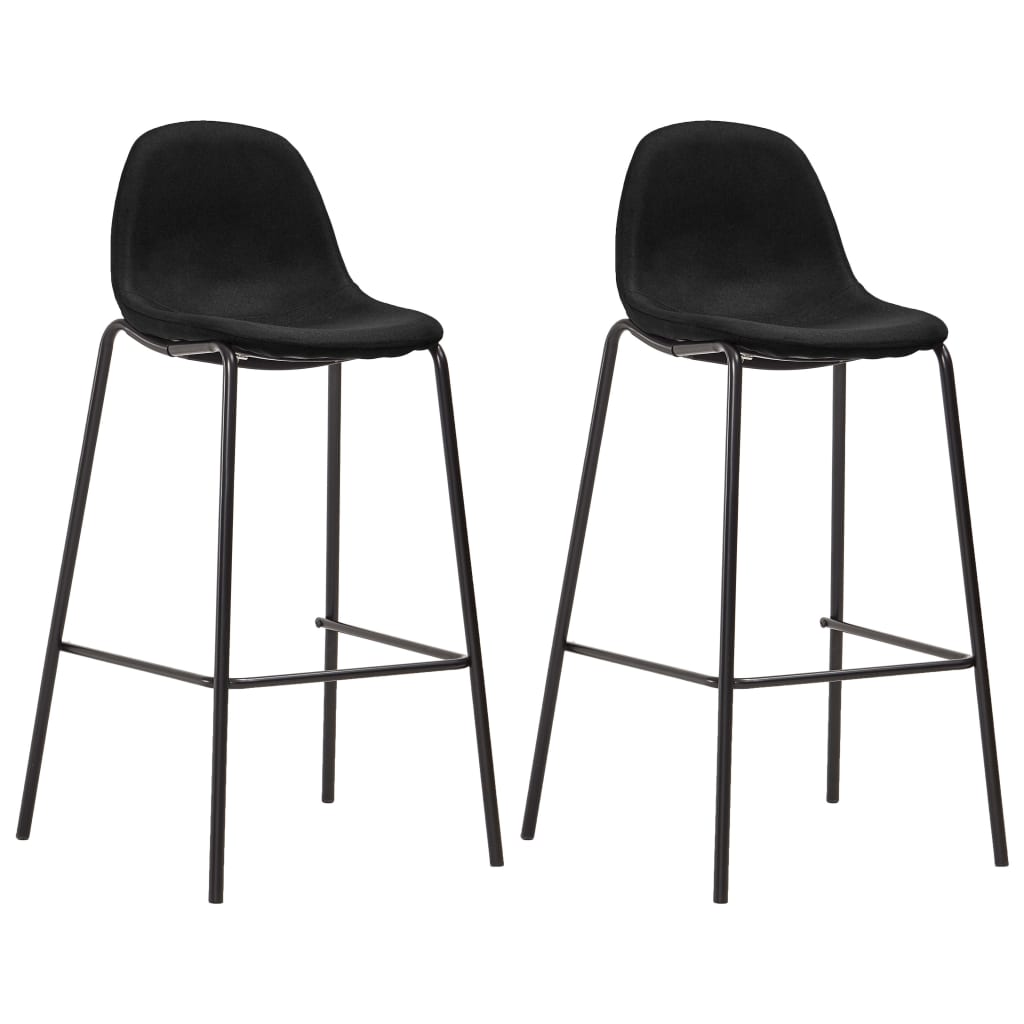 Barstoelen Stof 2 Zwart