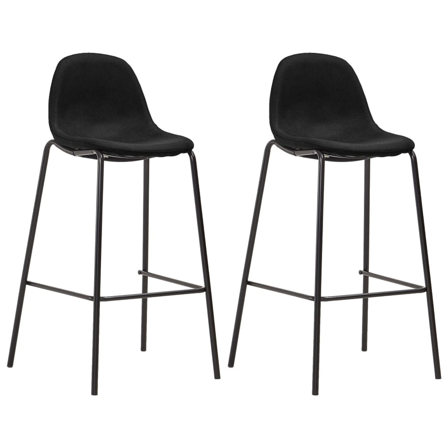 Barstoelen Stof 2 Zwart