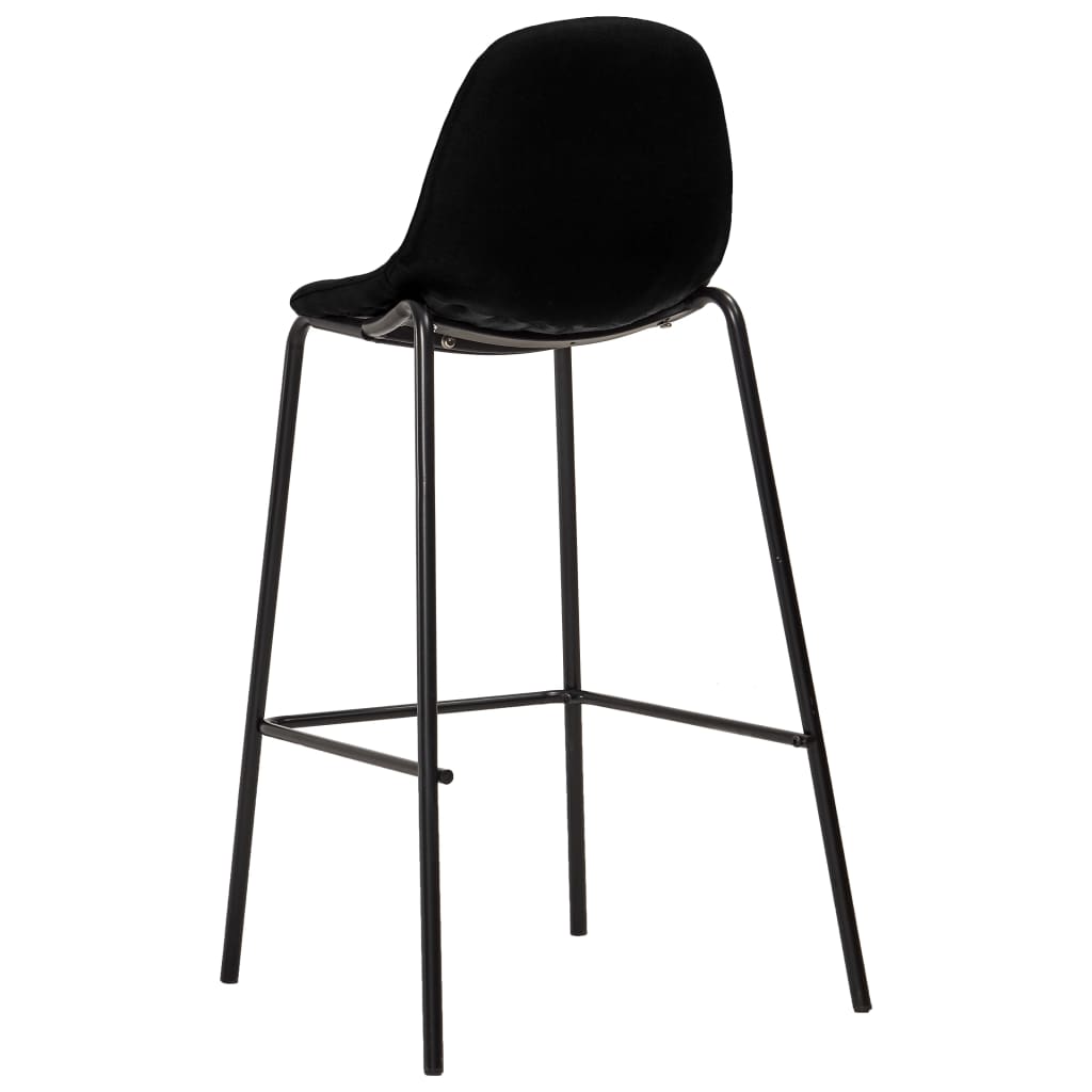 Barstoelen Stof 2 Zwart