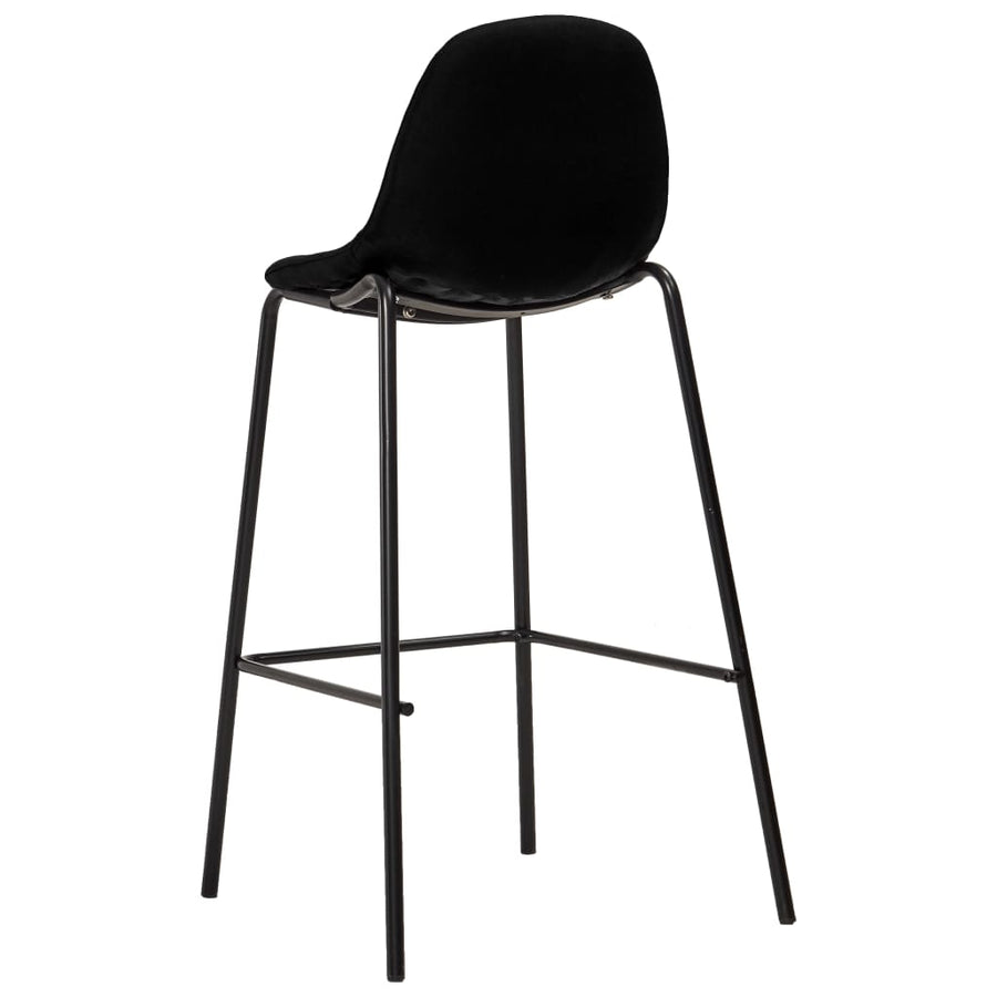 Barstoelen Stof 2 Zwart