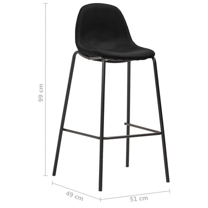 Barstoelen Stof 2 Zwart