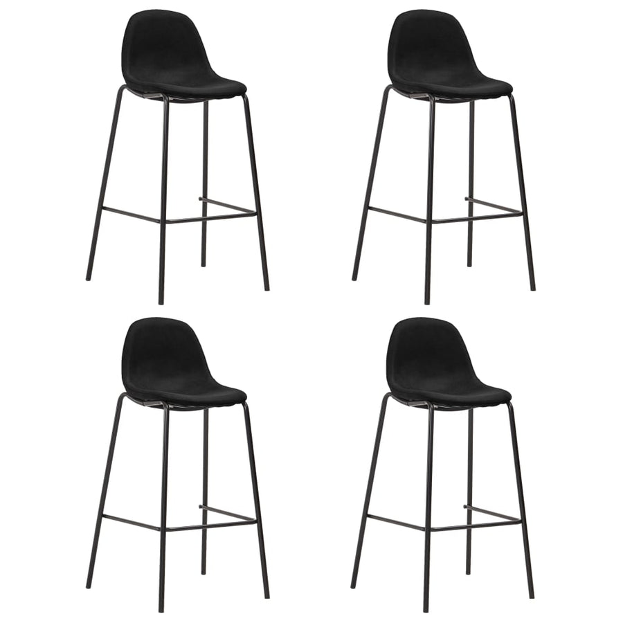 Barstoelen Stof 4 Zwart