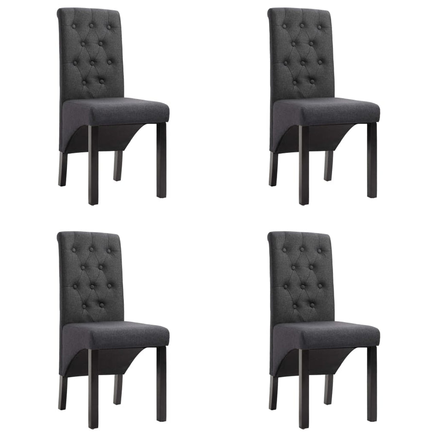Eetkamerstoelen Stof 4 Donkergrijs
