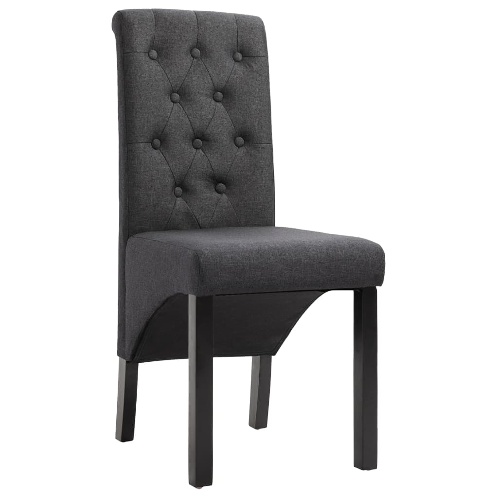 Eetkamerstoelen Stof 4 Donkergrijs