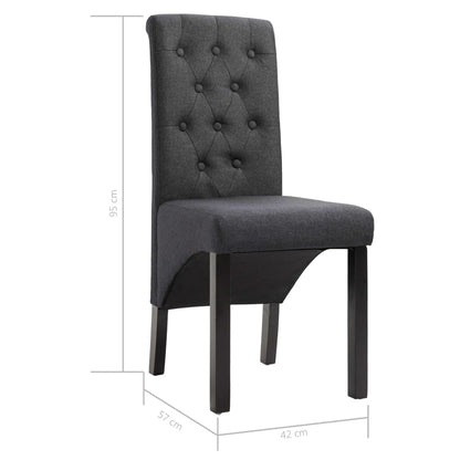 Eetkamerstoelen Stof 4 Donkergrijs