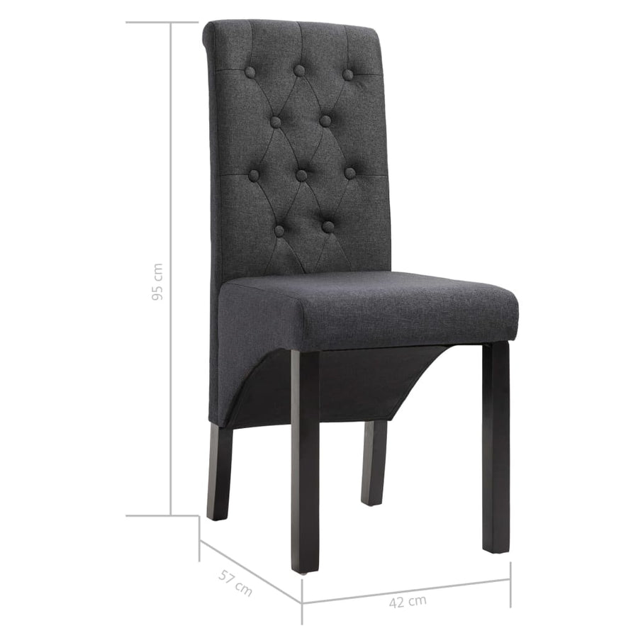 Eetkamerstoelen Stof 4 Donkergrijs