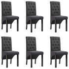 Eetkamerstoelen 6 st donkergrijs stof