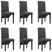 Eetkamerstoelen 6 st donkergrijs stof