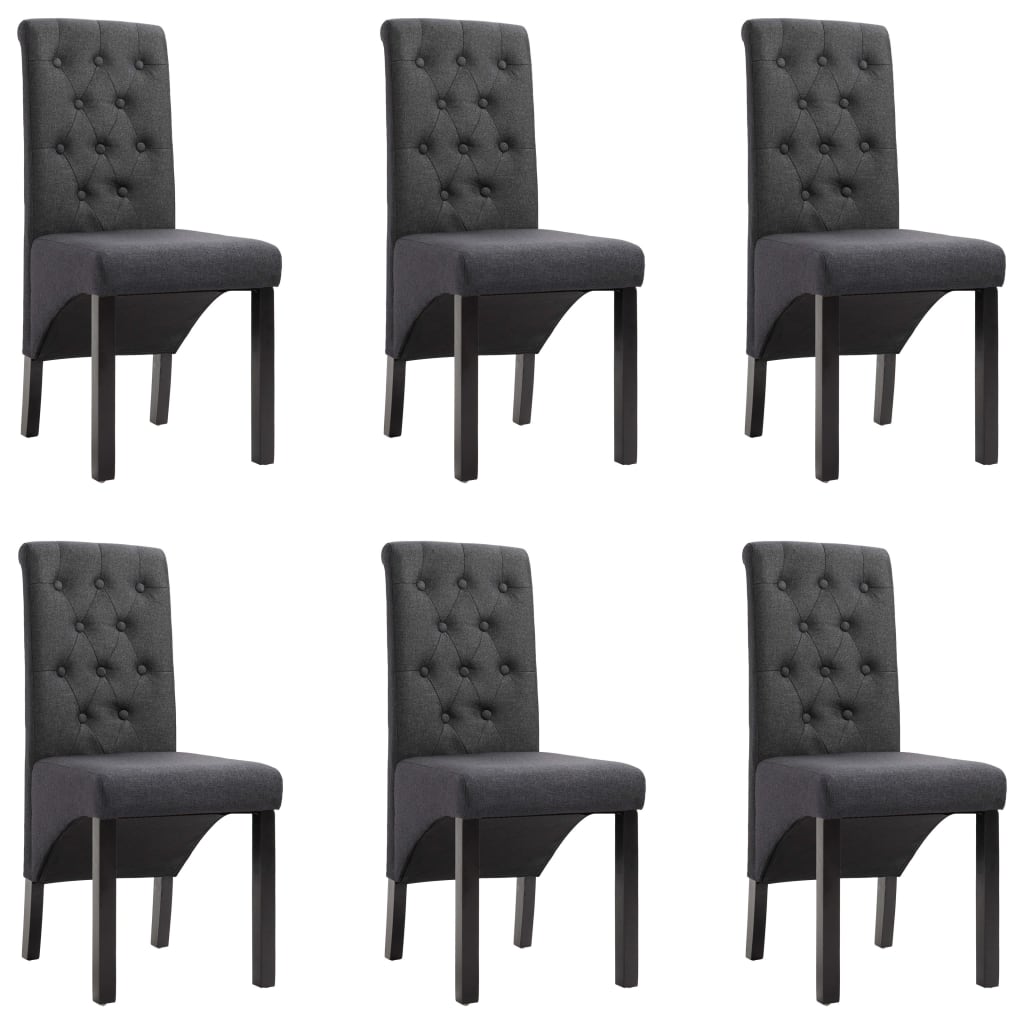 Eetkamerstoelen Stof 6 Donkergrijs