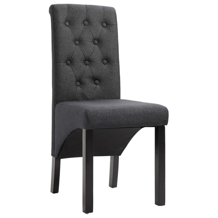 Eetkamerstoelen Stof 6 Donkergrijs