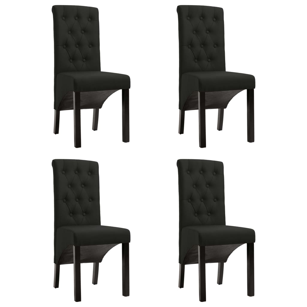 Eetkamerstoelen Stof 4 Zwart