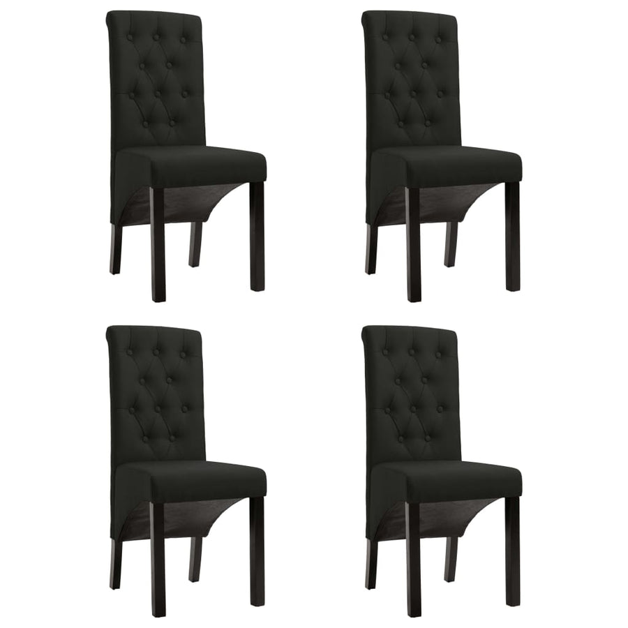 Eetkamerstoelen Stof 4 Zwart