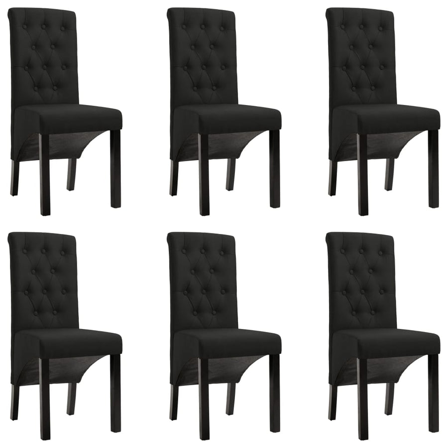 Eetkamerstoelen Stof 6 Zwart