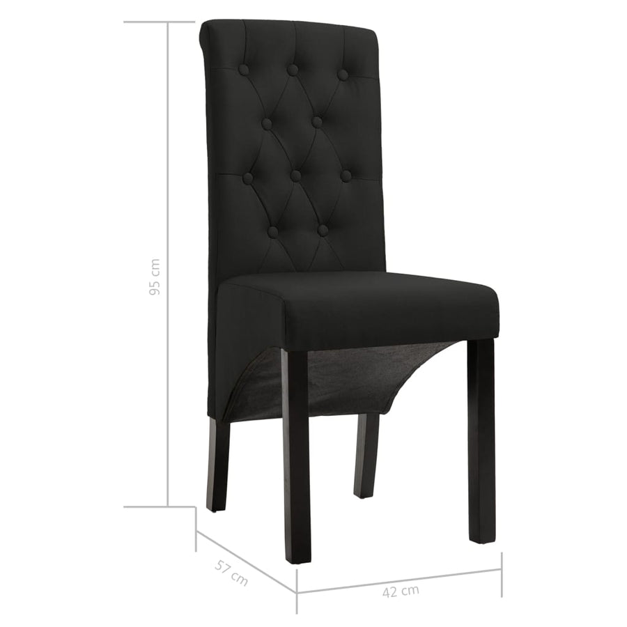 Eetkamerstoelen Stof 6 Zwart
