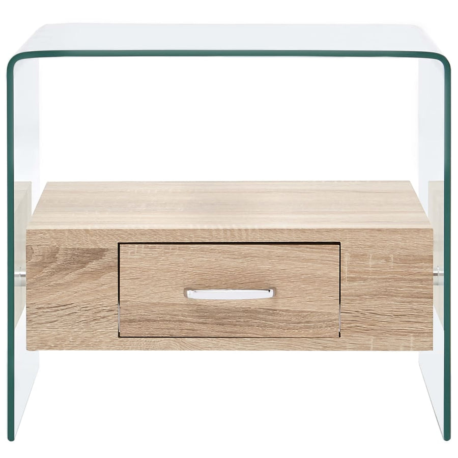 Salontafel Met Lade 50X50X45 Cm Gehard Glas
