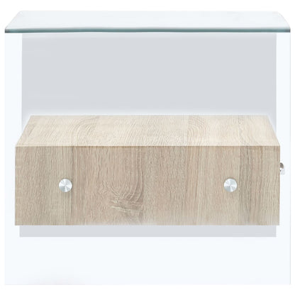 Salontafel Met Lade 50X50X45 Cm Gehard Glas