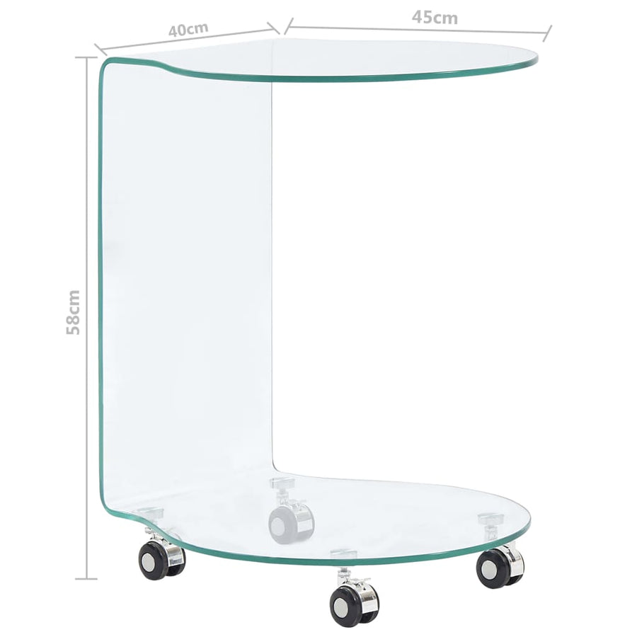 Salontafel Gehard Glas 45 x 40 x 58 cm