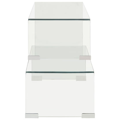 2-delige salontafelset 90x30x20/110x30x40 cm gehard glas