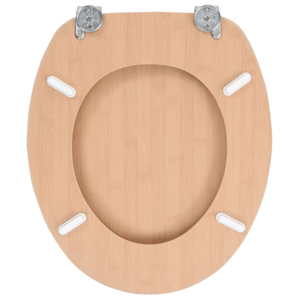 Toiletbrillen 2 st met deksels bamboeontwerp MDF 2 Bamboe Nee