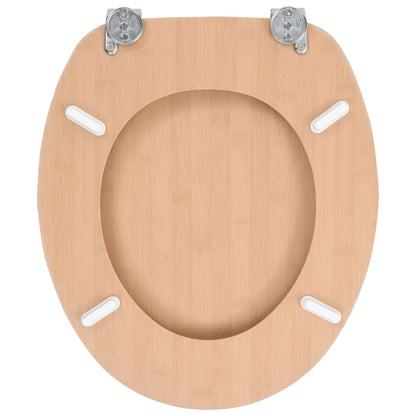 Toiletbrillen 2 st met deksels bamboeontwerp MDF 2 Bamboe Nee