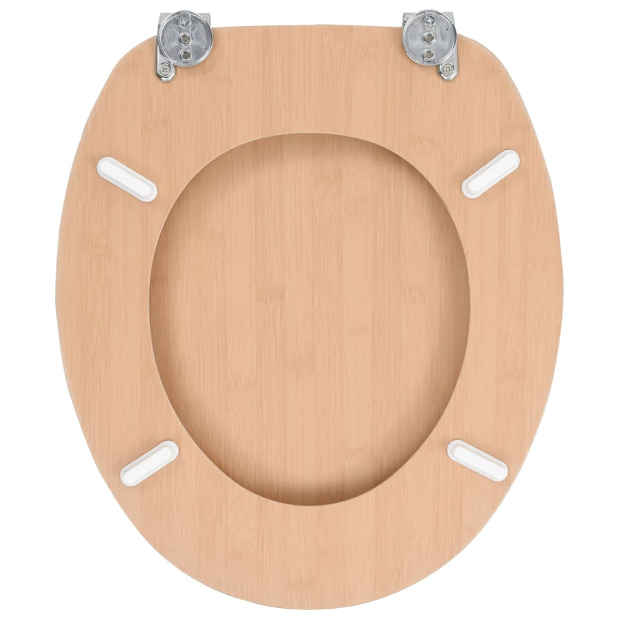 Toiletbrillen 2 st met deksels bamboeontwerp MDF 2 Bamboe Nee