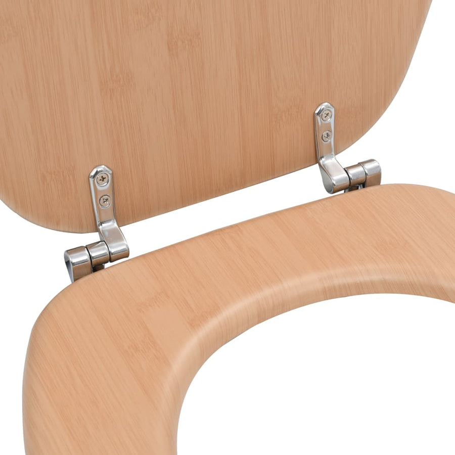 Toiletbrillen 2 st met deksels bamboeontwerp MDF 2 Bamboe Nee