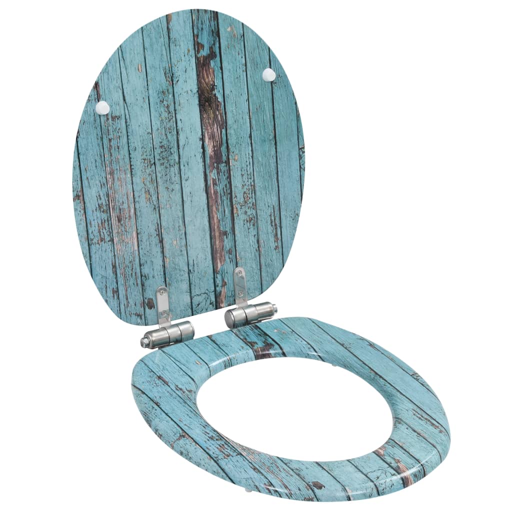 Toiletbrillen 2 st met soft-close deksels MDF houtontwerp 2 Oud hout Ja