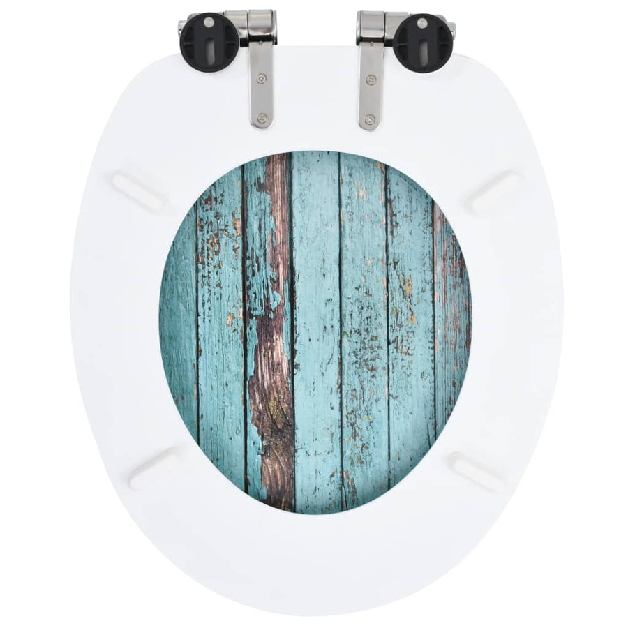 Toiletbrillen 2 st met soft-close deksels MDF houtontwerp 2 Oud hout Ja