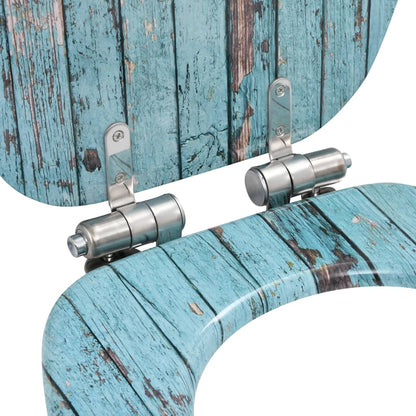 Toiletbrillen 2 st met soft-close deksels MDF houtontwerp 2 Oud hout Ja