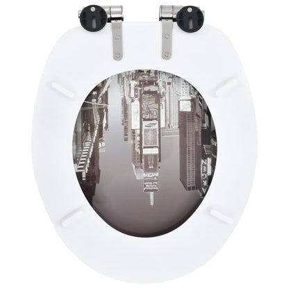 Toiletbrillen 2 st met soft-close deksels MDF New York ontwerp 2 New York Ja