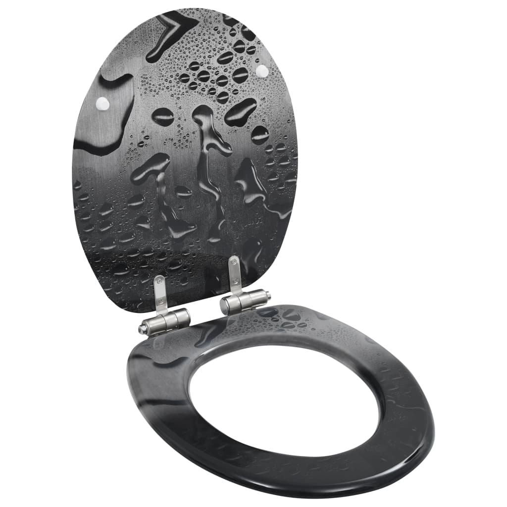 Toiletbrillen 2 st met soft-close deksels MDF druppelontwerp 2 Waterdruppel Ja