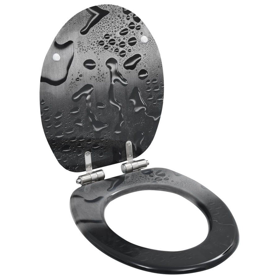 Toiletbrillen 2 st met soft-close deksels MDF druppelontwerp 2 Waterdruppel Ja