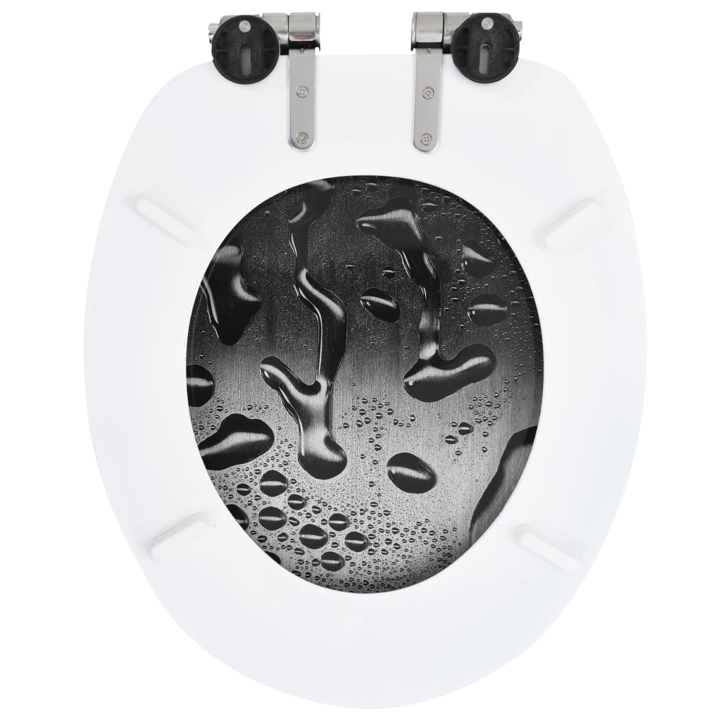 Toiletbrillen 2 st met soft-close deksels MDF druppelontwerp 2 Waterdruppel Ja