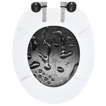 Toiletbrillen 2 st met soft-close deksels MDF druppelontwerp 2 Waterdruppel Ja