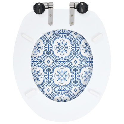 Toiletbrillen 2 st met soft-close deksels MDF porseleinontwerp 2 Porselein Ja