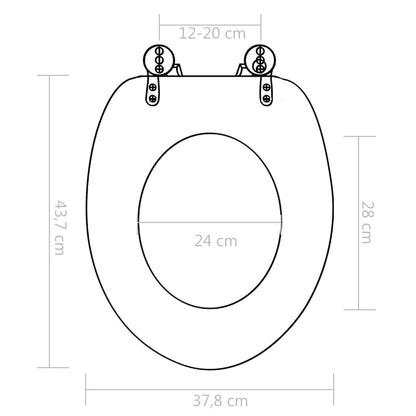 Toiletbrillen 2 st met soft-close deksels MDF porseleinontwerp 2 Porselein Ja