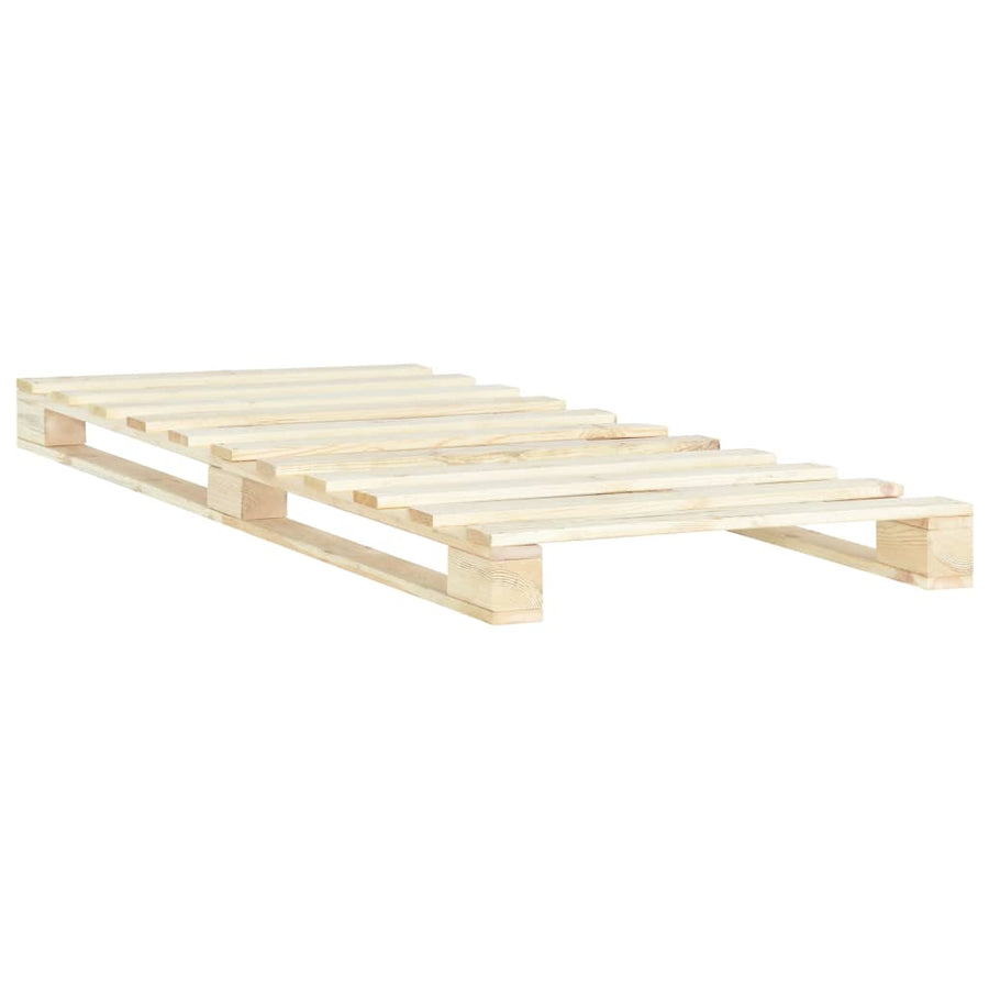 Bedframe Pallet Massief Grenenhout 90 x 200 cm Houtkleur