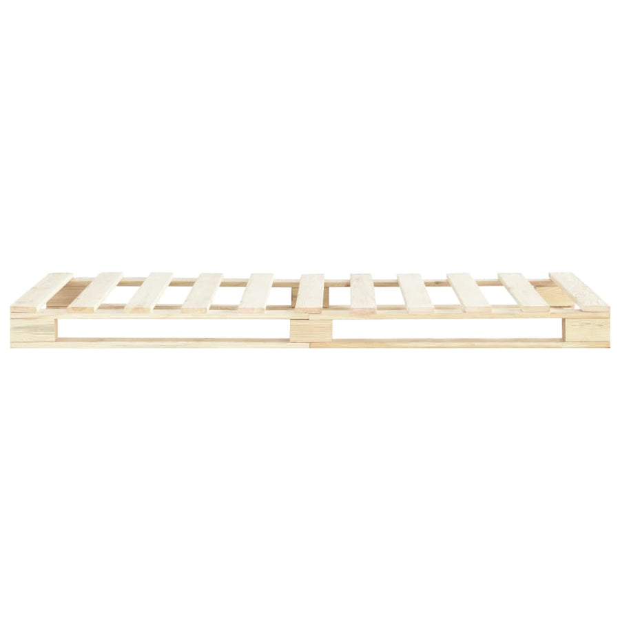 Bedframe Pallet Massief Grenenhout 90 x 200 cm Houtkleur