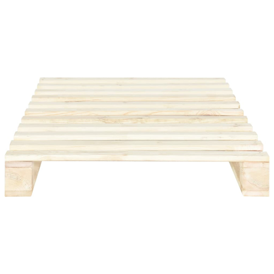 Bedframe Pallet Massief Grenenhout 90 x 200 cm Houtkleur