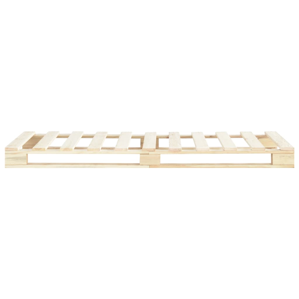 Bedframe Pallet Massief Grenenhout 100 x 200 cm Houtkleur