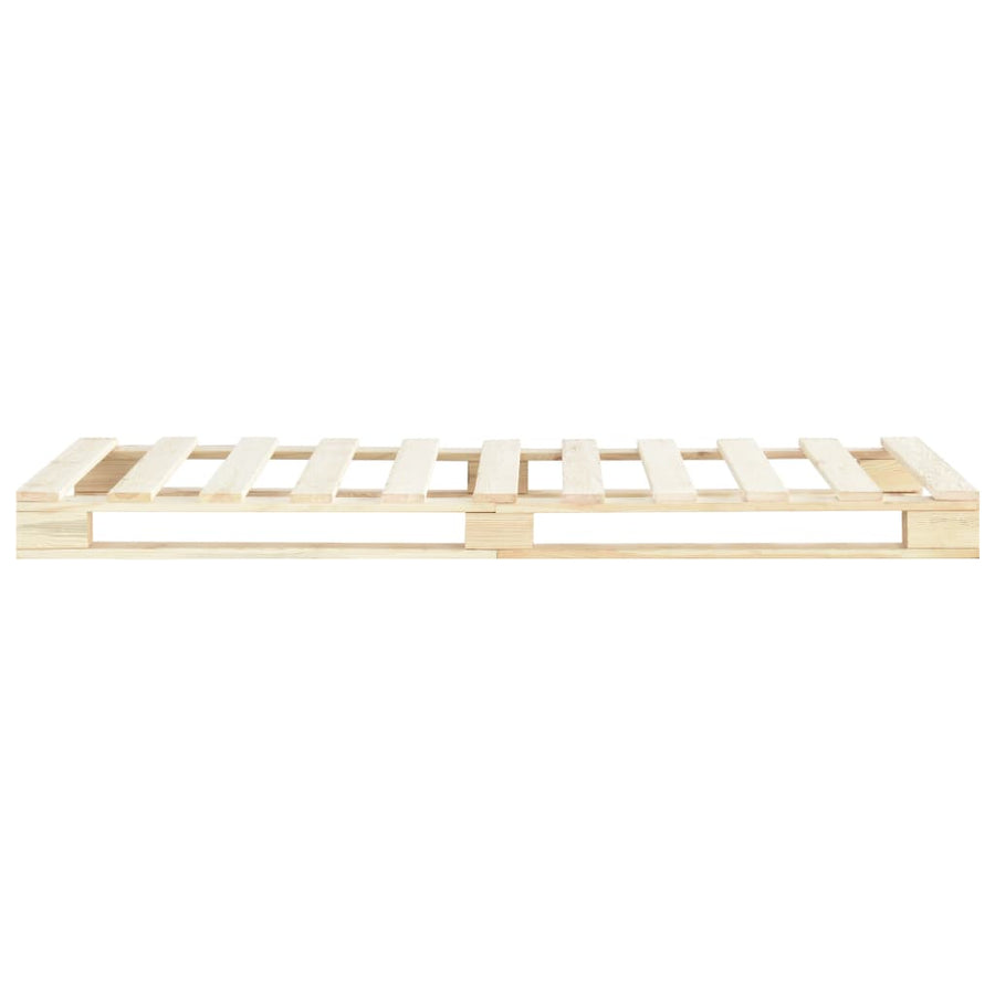 Bedframe Pallet Massief Grenenhout 100 x 200 cm Houtkleur