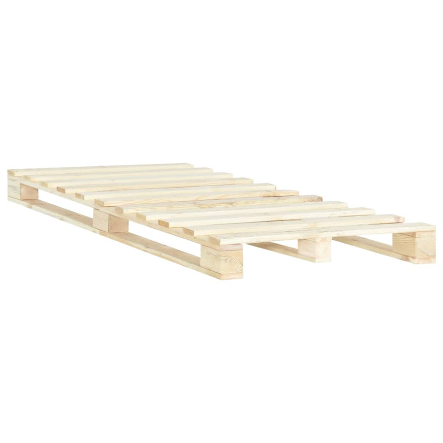 Bedframe Pallet Massief Grenenhout 120 x 200 cm Houtkleur
