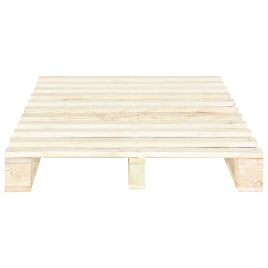 Bedframe Pallet Massief Grenenhout 120 x 200 cm Houtkleur