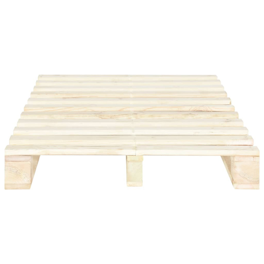 Bedframe Pallet Massief Grenenhout 120 x 200 cm Houtkleur