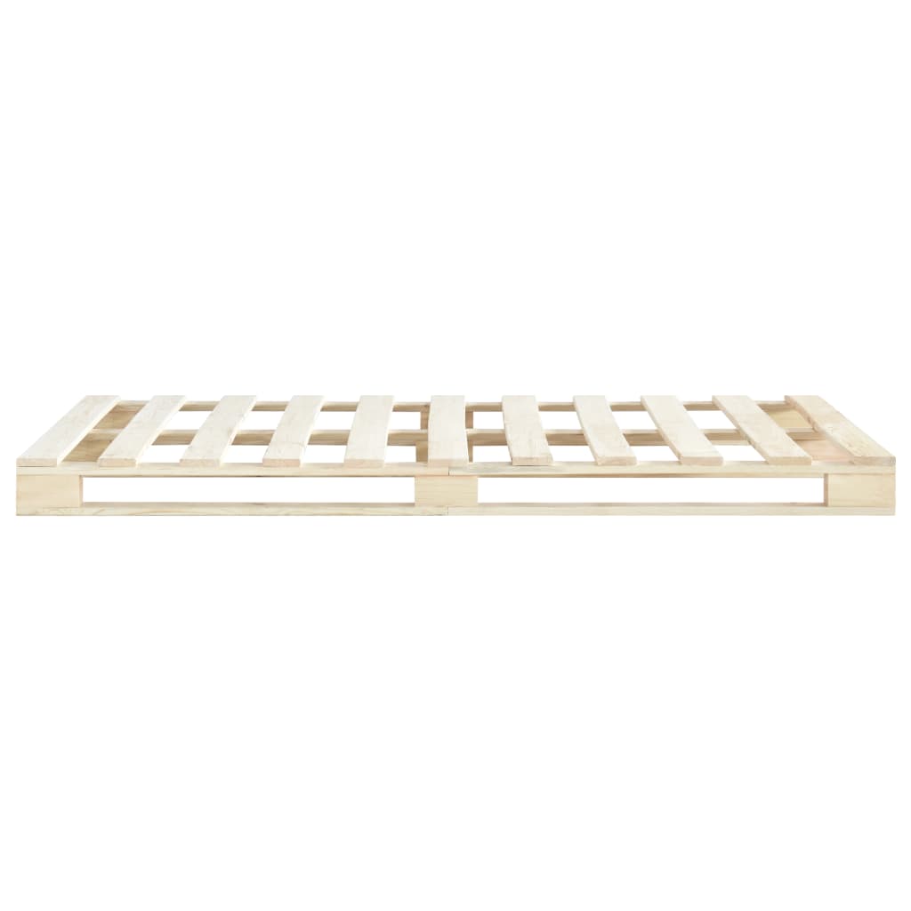 Bedframe Pallet Massief Grenenhout 140 x 200 cm Houtkleur
