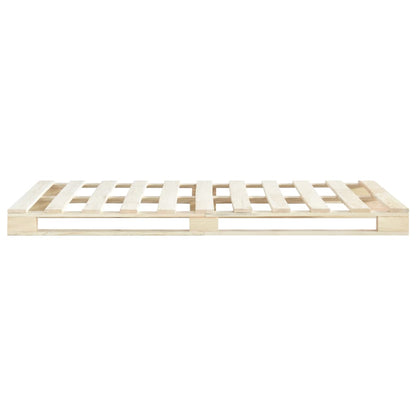 Bedframe Pallet Massief Grenenhout 140 x 200 cm Houtkleur